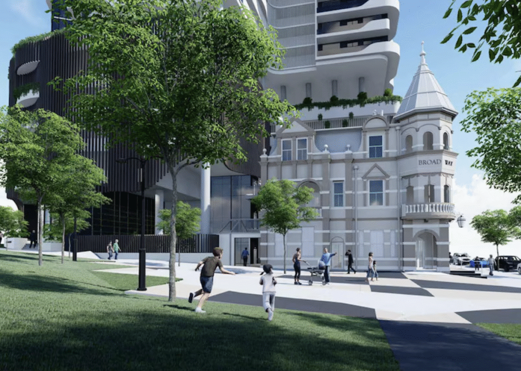 Concept image of the Broadway Hotel Build to Rent development transformation | BTR News Australia