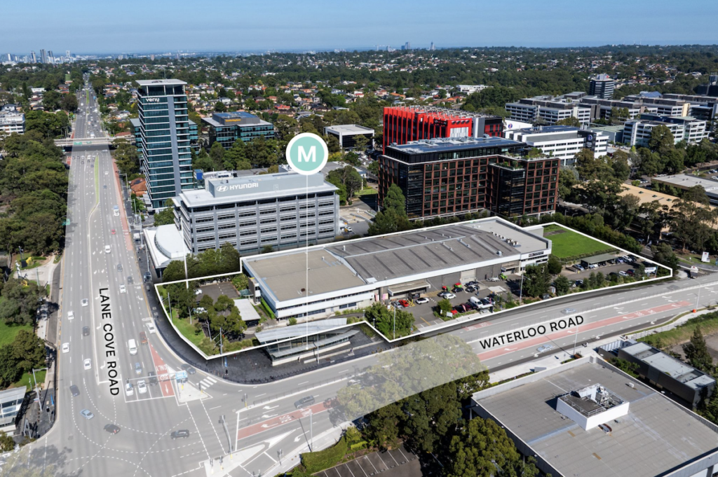 The 396 Lane Cove Road development site, located above the metro station | Savills | GJS Property | BTR News Australia